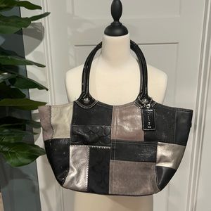 Vintage Coach Black patchwork Tote. Gently used.